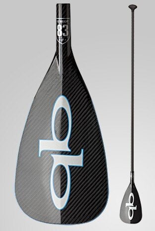 Quickblade Flyweight 83 All Carbon Paddle and blade 83 square inch blade black, white, and blue